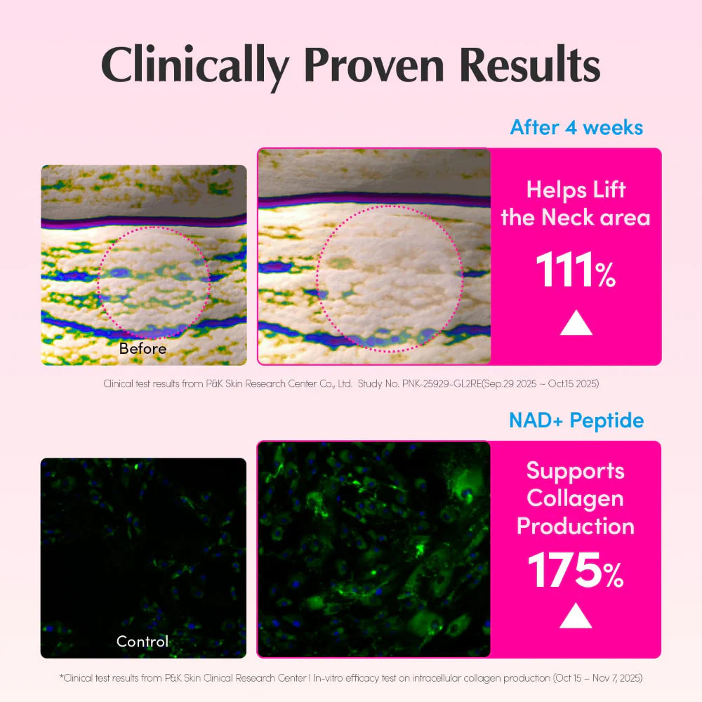 equalberry lush blush nad+ peptide boosting cream clinical testing results collagen production and lifting effects