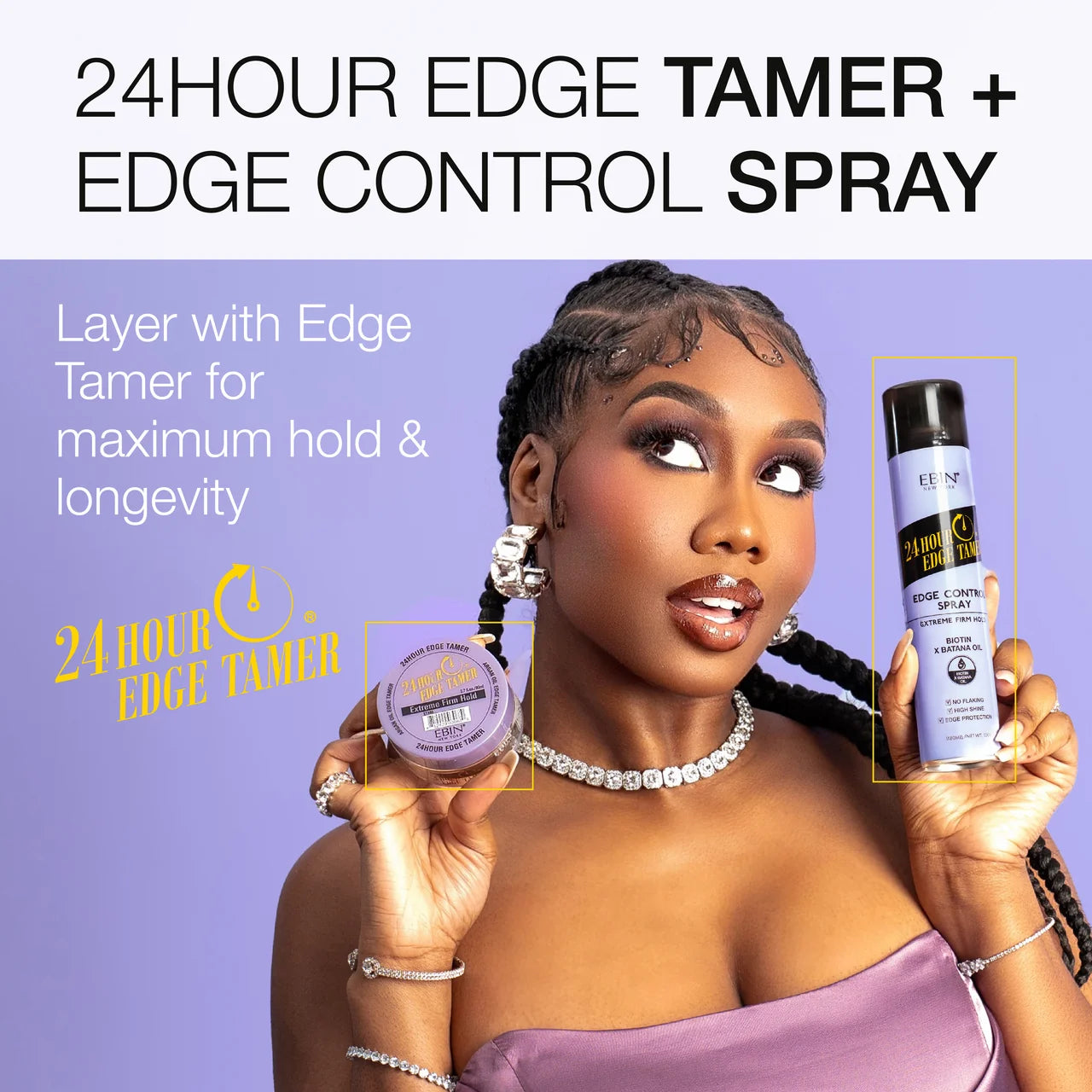 Ebin New York 24 Hour Edge Tamer Extreme Firm Hold Edge Control Spray
