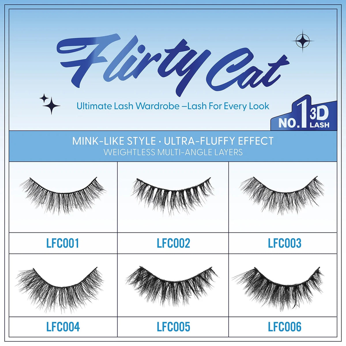Ebin New York Cattitude Flirty Cat Lashes full range