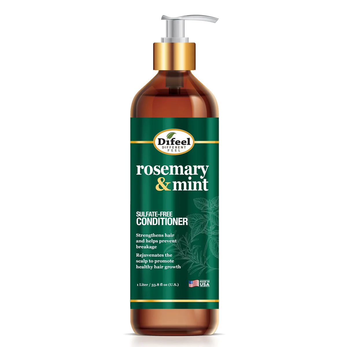 Difeel Rosemary and Mint Strengthening Conditioner with Biotin for dry damaged hair moisture manageability shine and scalp care