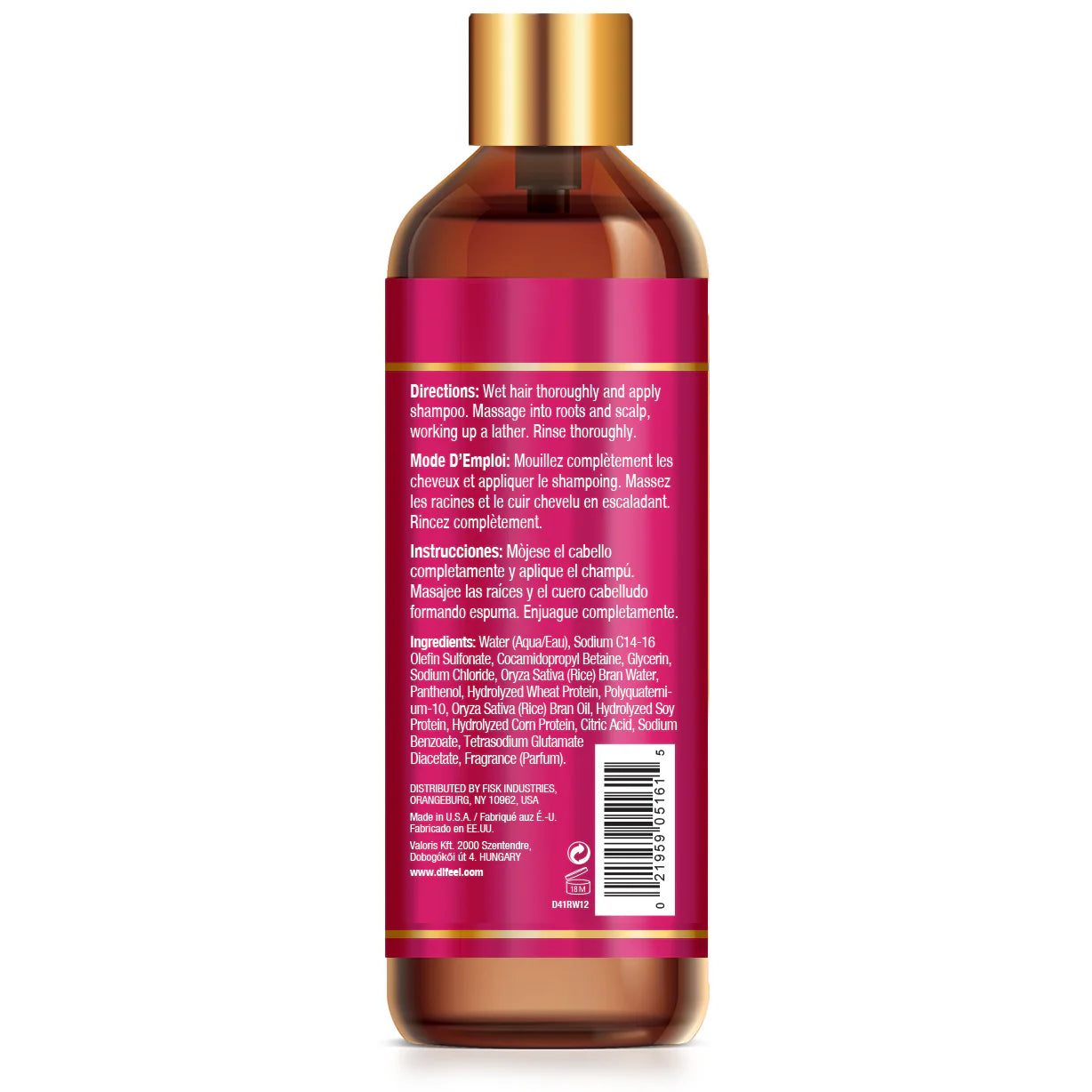Difeel Rice Water Shampoo 12oz