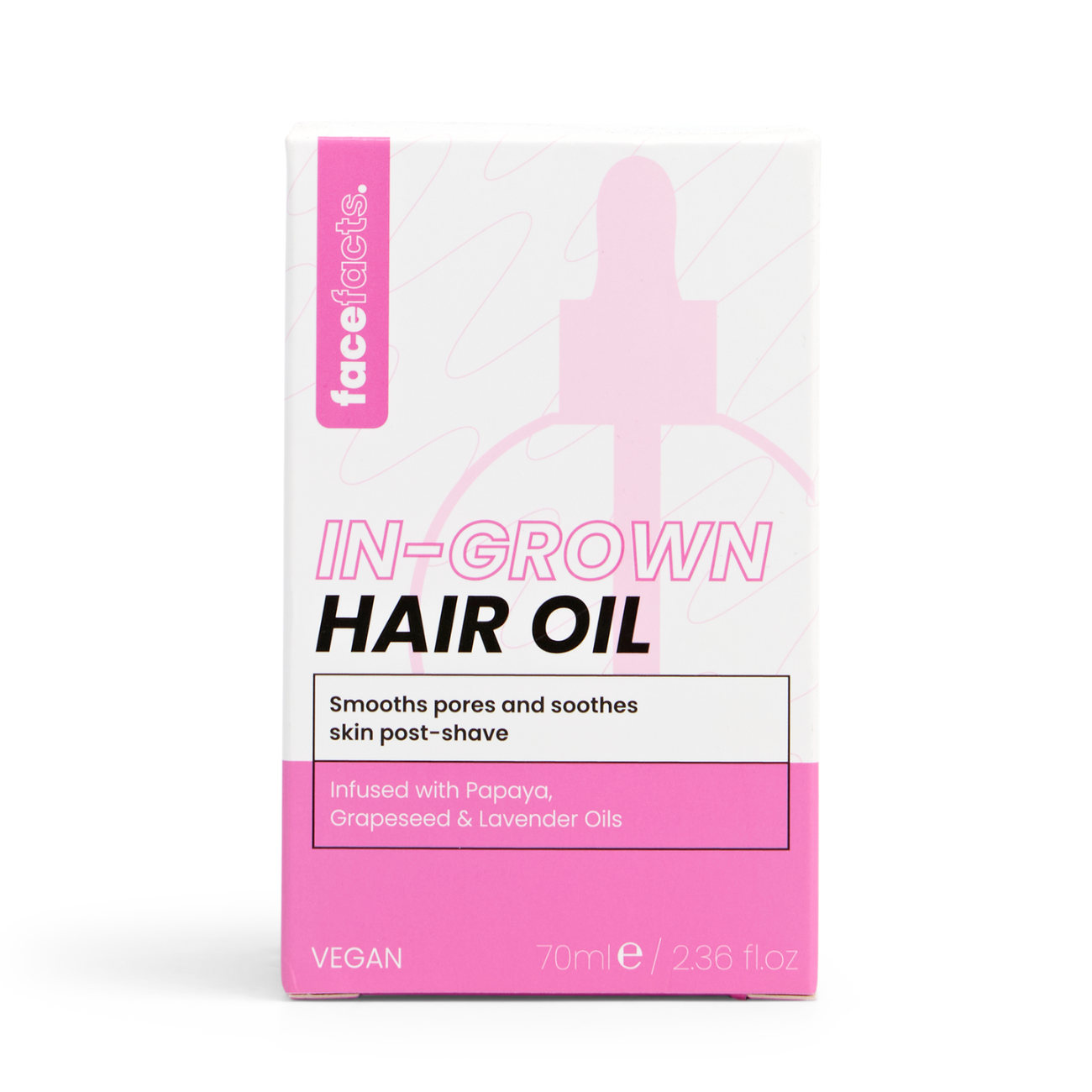 FaceFacts In-Grown Hair Oil 70ml box packaging