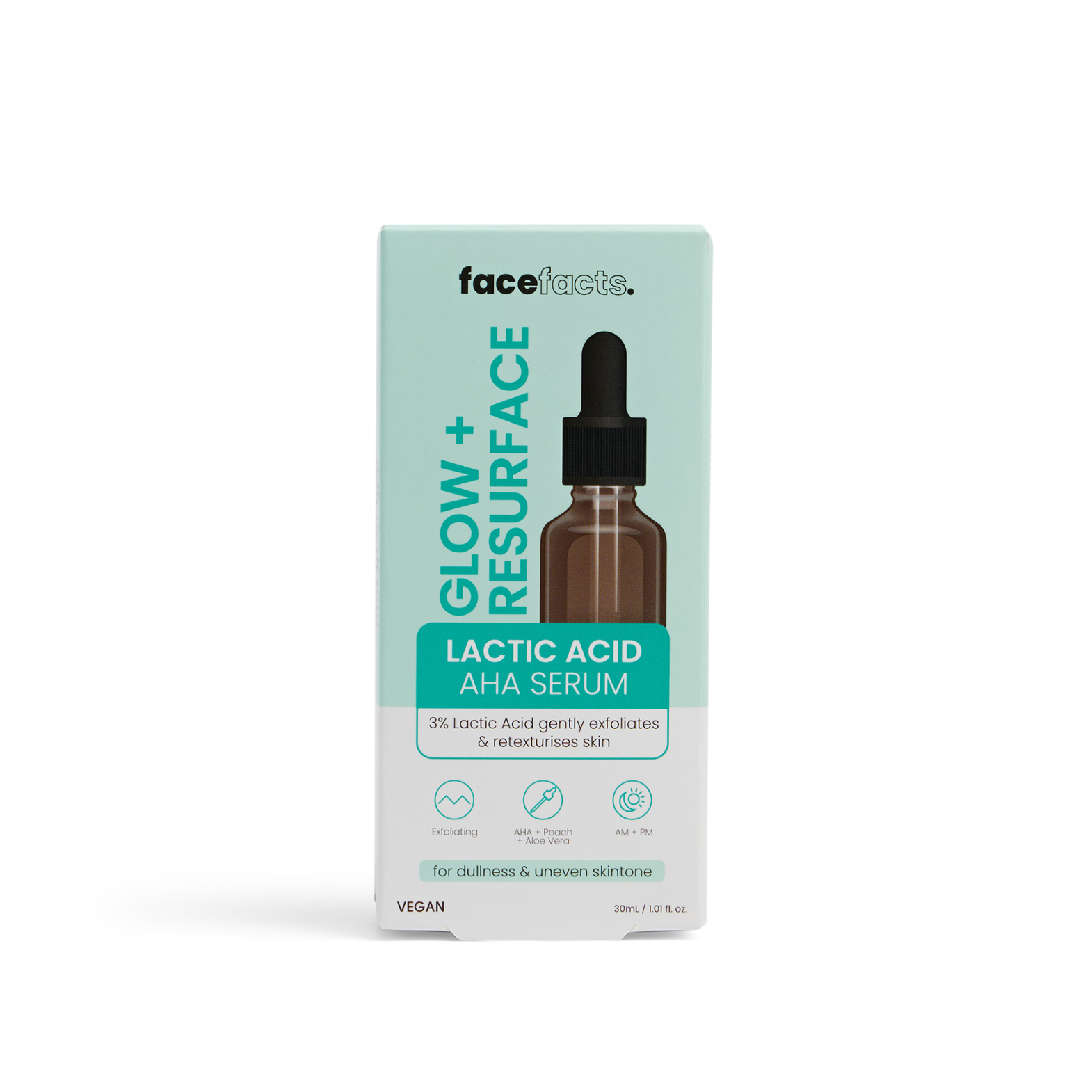 Facefacts Glow & Resurface Lactic Acid AHA Serum 30ml