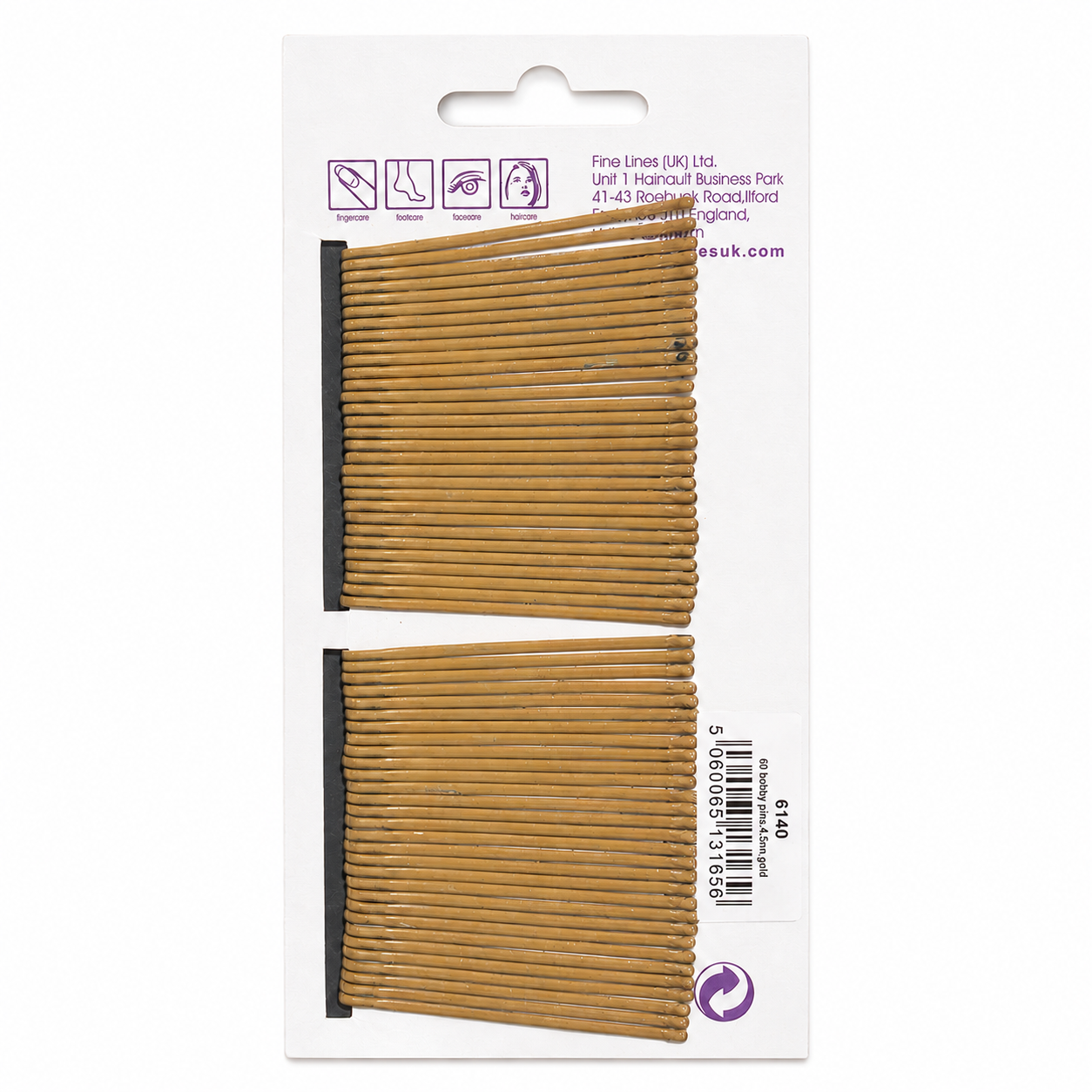 Fine Lines 4.5cm Gold Bobby Pins 60pc