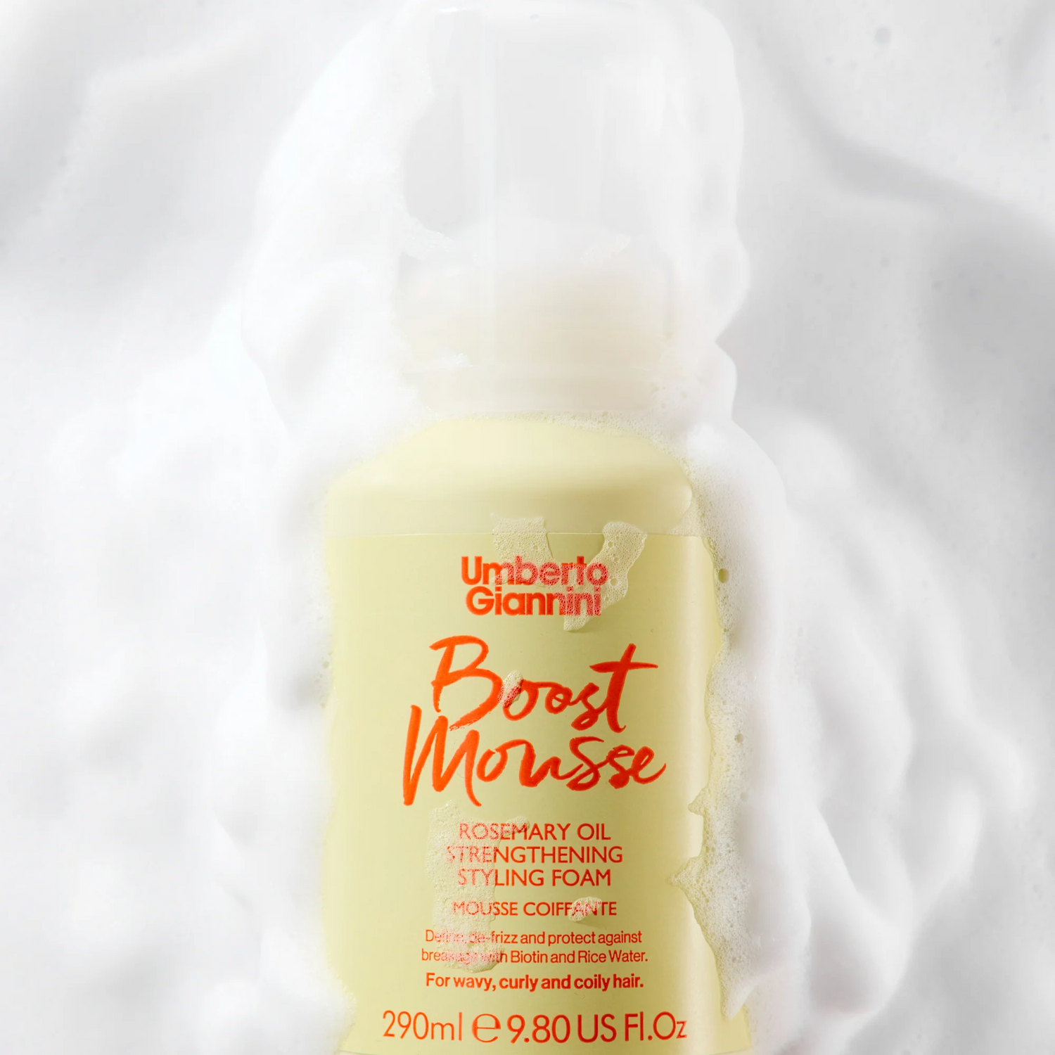 Umberto Giannini Strong Curls Boost Mousse Rosemary Oil Strengthening Styling Foam 290ml