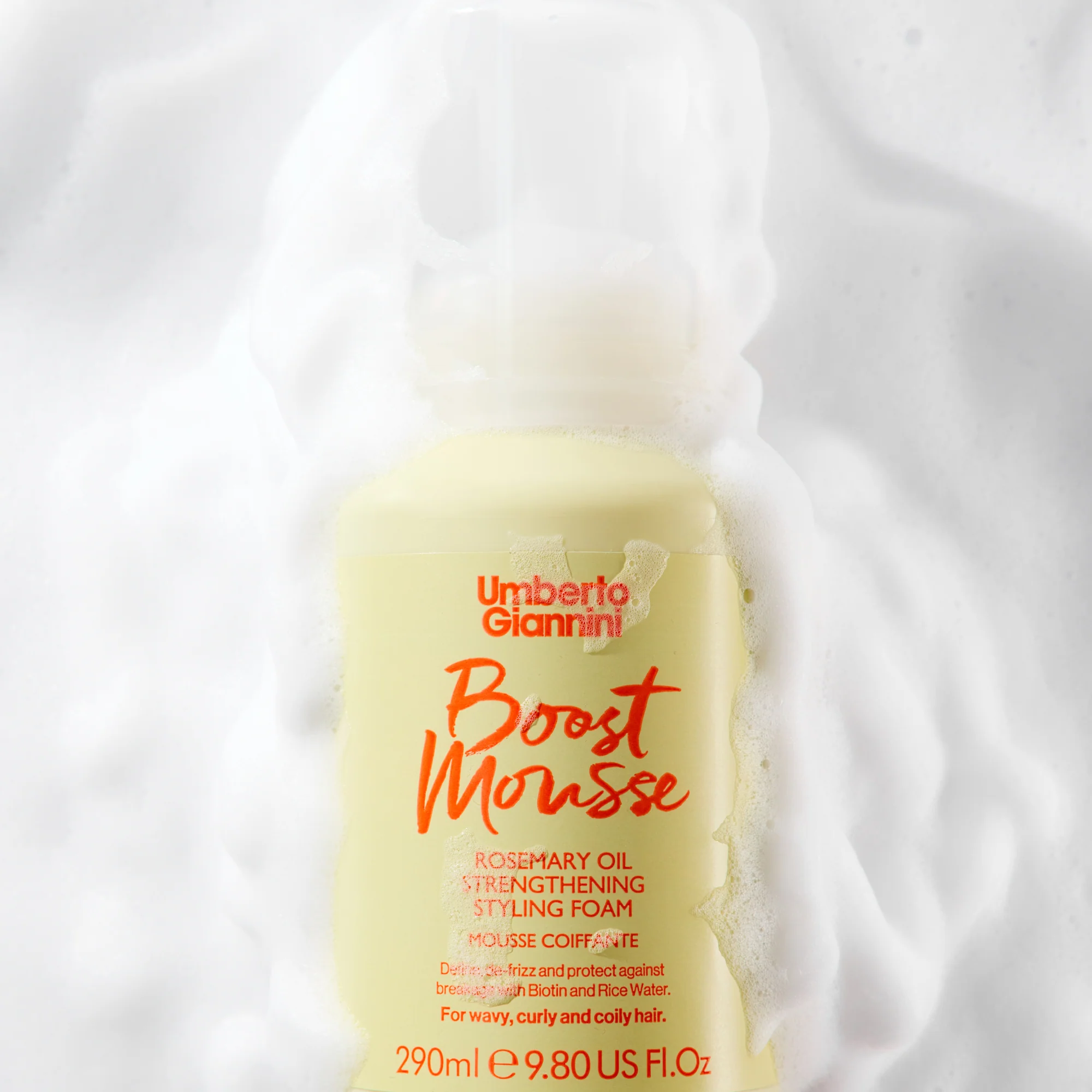 Umberto Giannini Strong Curls Boost Mousse Rosemary Oil Strengthening Styling Foam 290ml