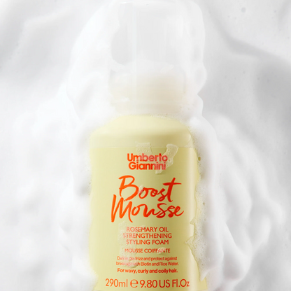 Umberto Giannini Strong Curls Boost Mousse Rosemary Oil Strengthening Styling Foam 290ml