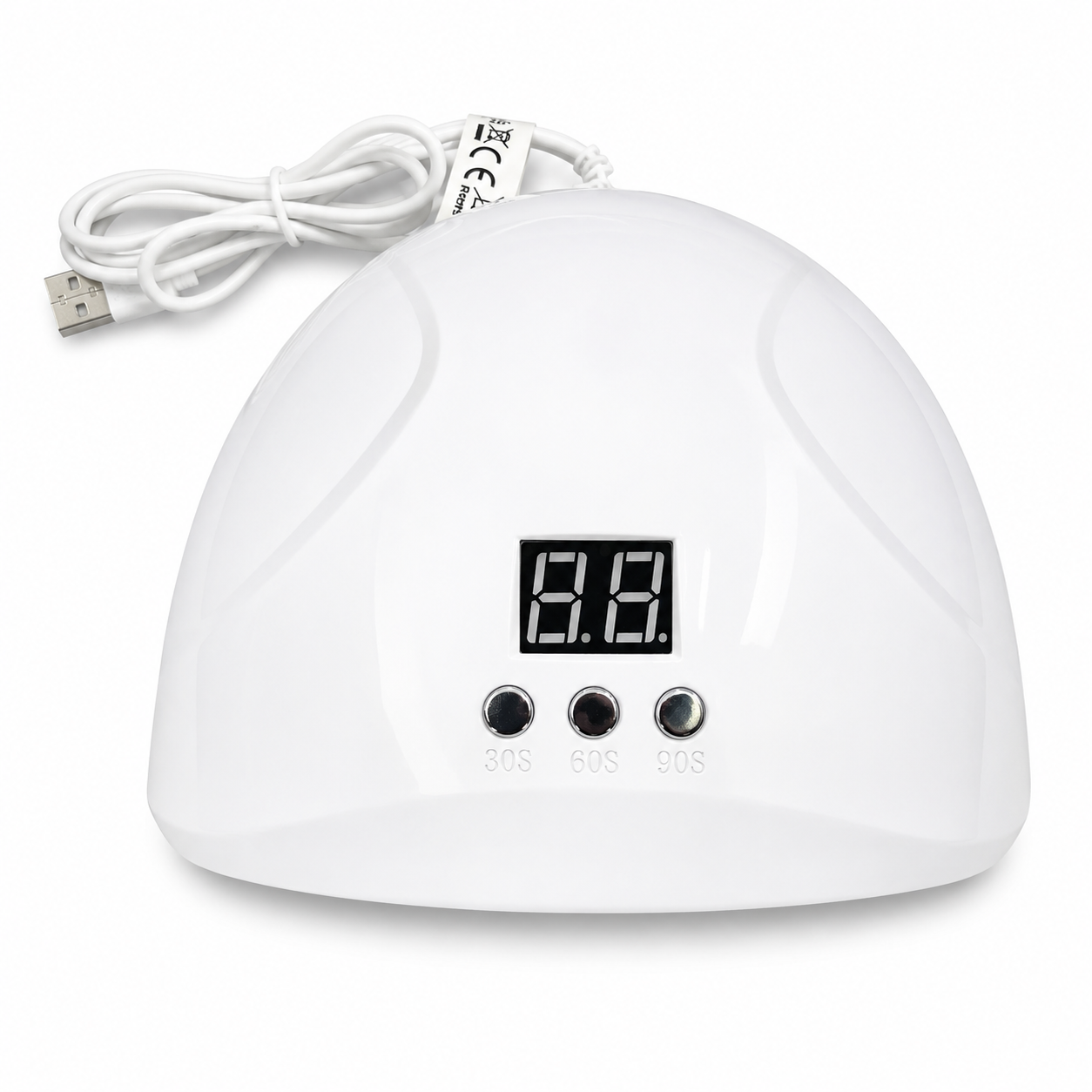 Forever Beautiful 12W LED Gel Nail Lamp retail box with USB powered design, LED curing technology and 30, 60 and 90 second timer features