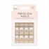 Forever Beautiful Press On Nails 12 Pack with natural nude base and glitter French tip design in retail packaging.