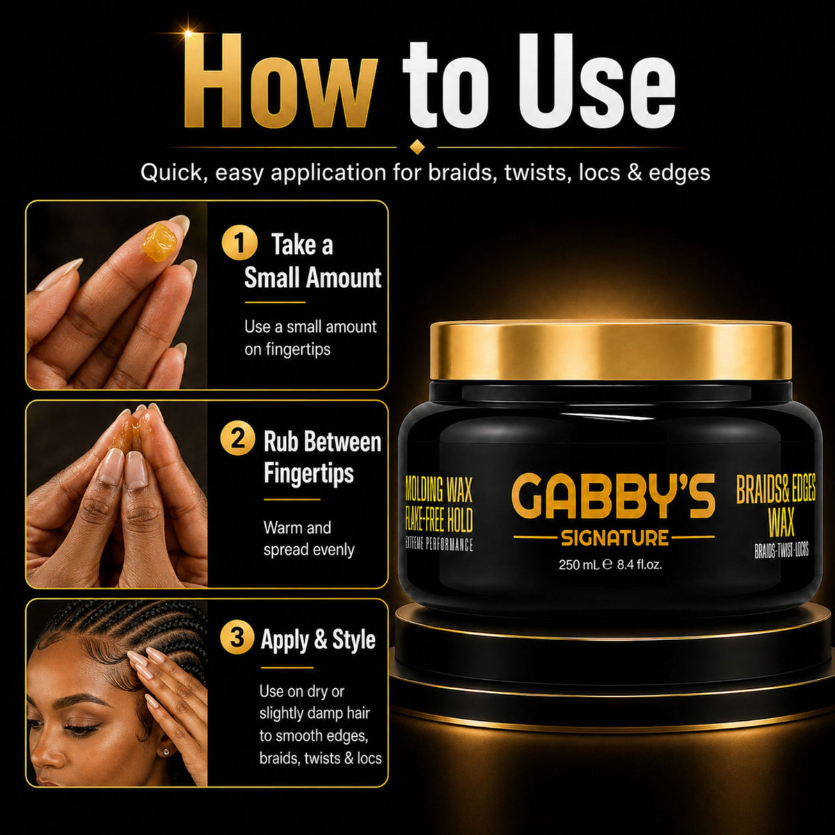 Gabby's Signature Braids & Edges Wax 250ml