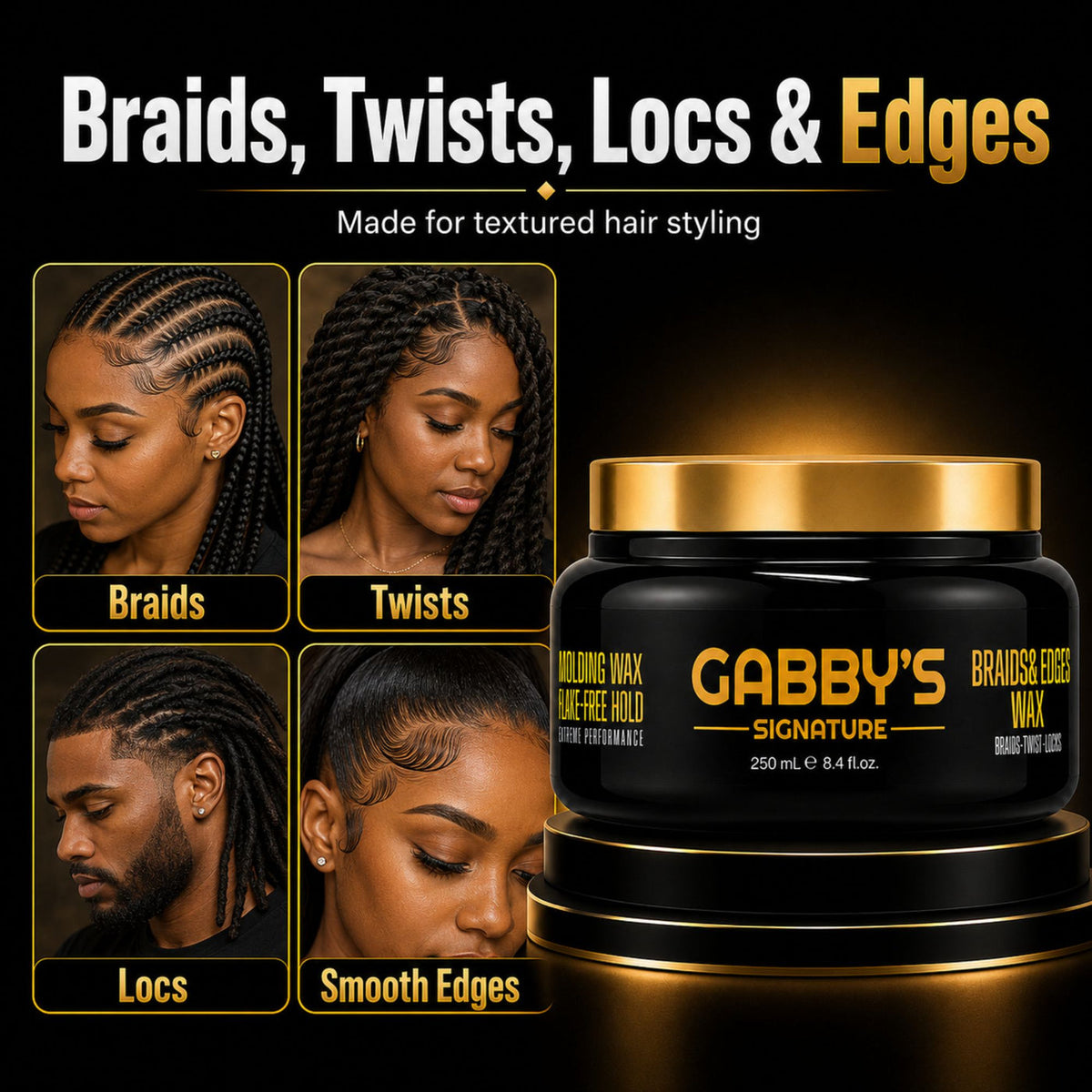 Gabby's Signature Braids & Edges Wax 250ml