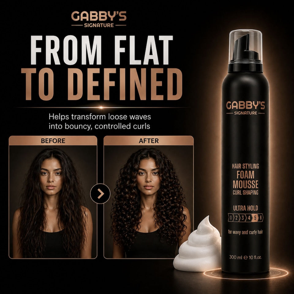 Gabby's Signature Hair Styling Foam Mousse Curl Shaping Ultra Hold 300ml