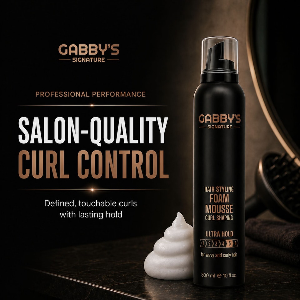 Gabby's Signature Hair Styling Foam Mousse Curl Shaping Ultra Hold 300ml