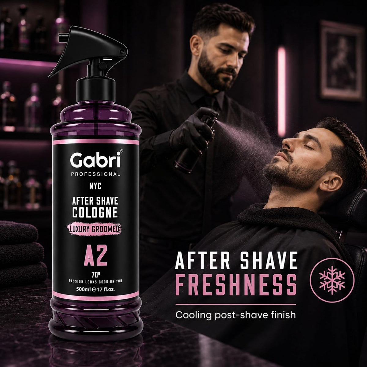 Gabri Professional A2 After Shave Cologne Luxury Groomed 500ml