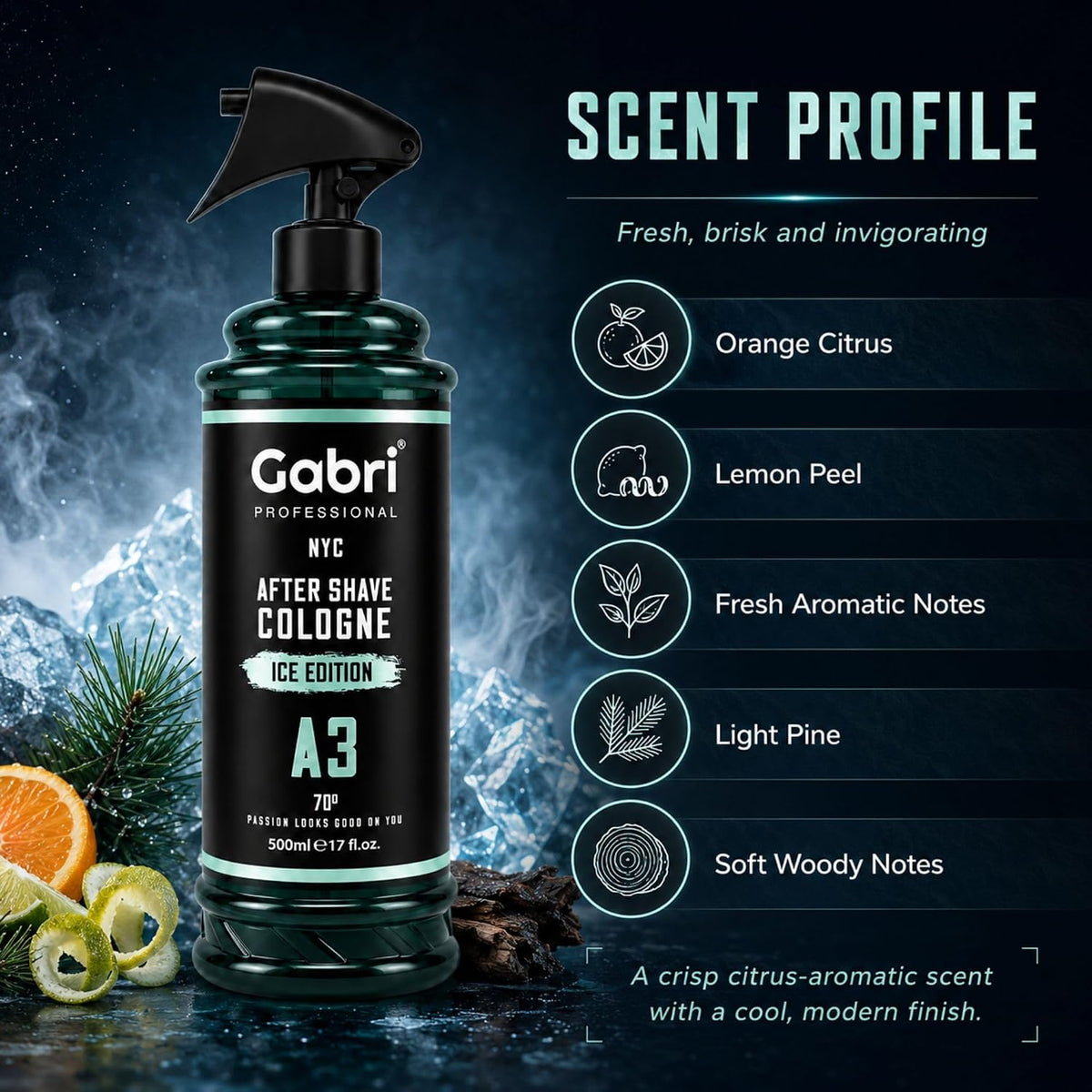 Gabri Professional A3 After Shave Cologne Ice Edition 500ml