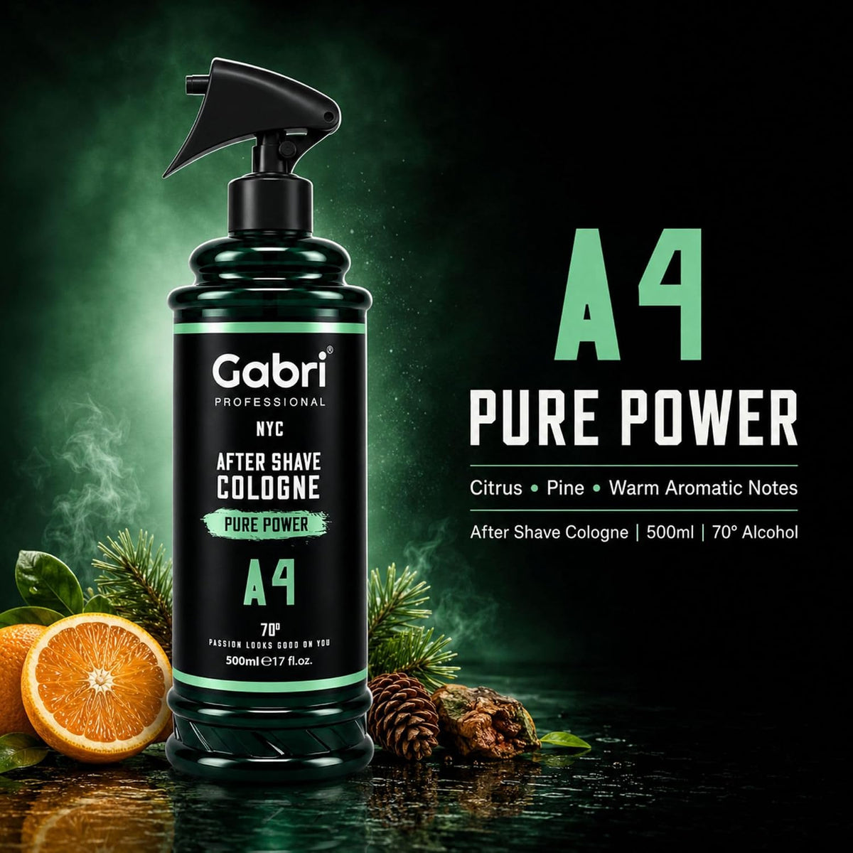Gabri Professional A4 After Shave Cologne Pure Power 500ml