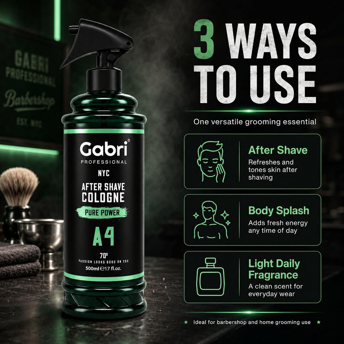 Gabri Professional A4 After Shave Cologne Pure Power 500ml