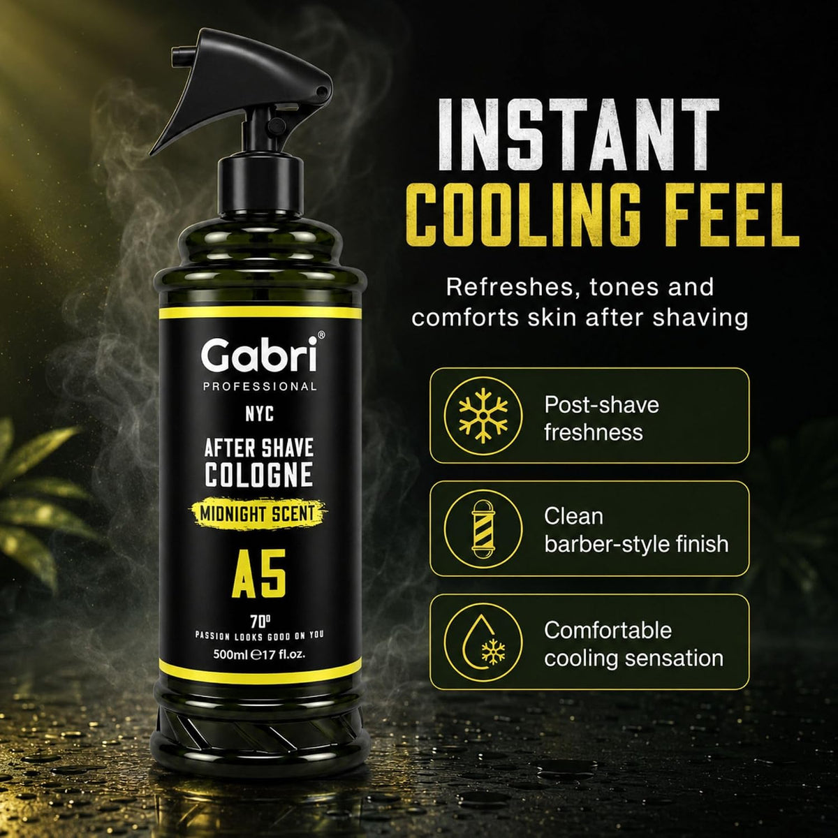 Gabri Professional A5 After Shave Cologne Midnight Scent 500ml