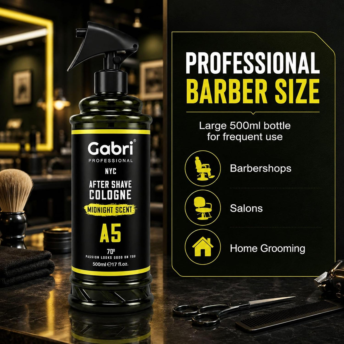 Gabri Professional A5 After Shave Cologne Midnight Scent 500ml