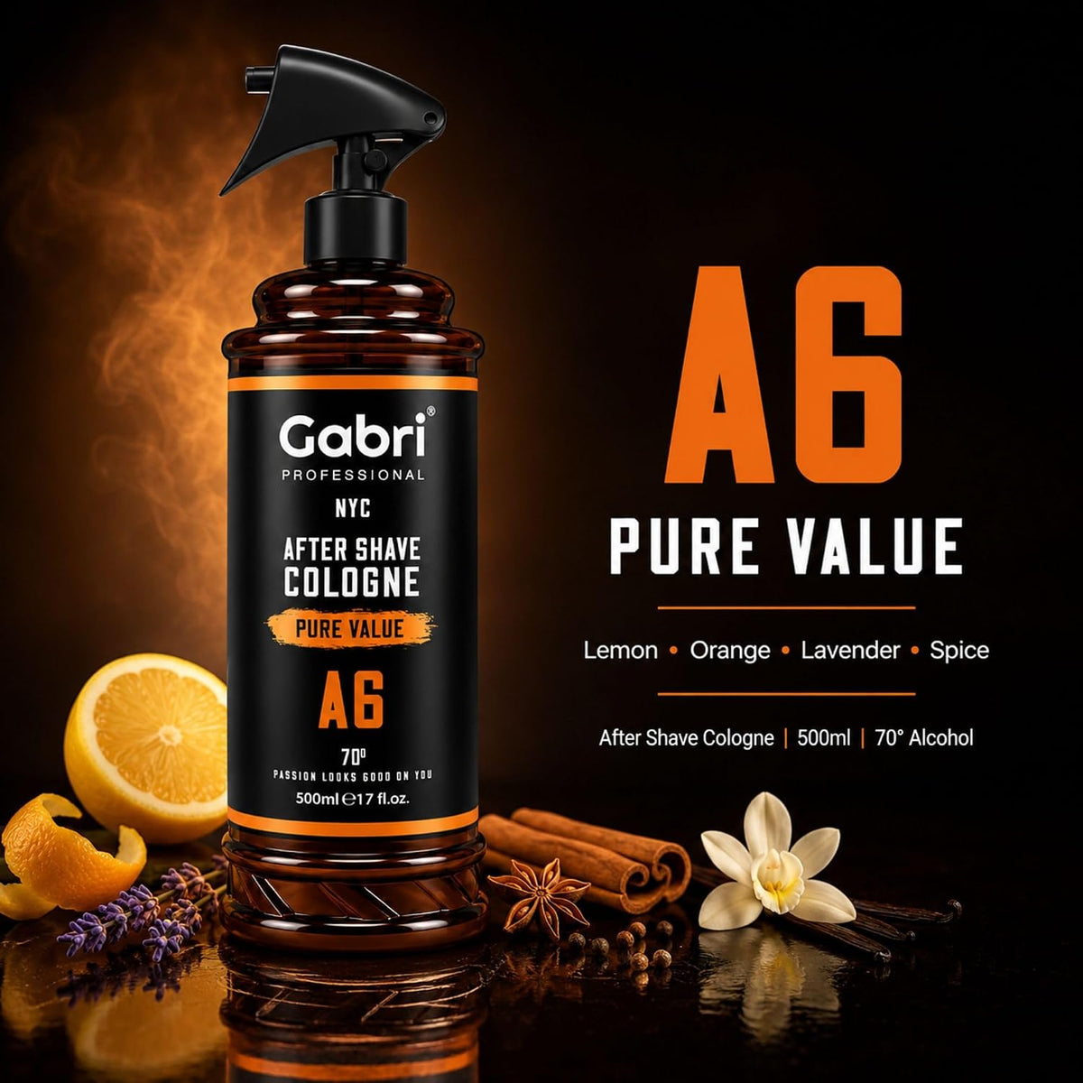 Gabri Professional A6 After Shave Cologne Pure Value 500ml