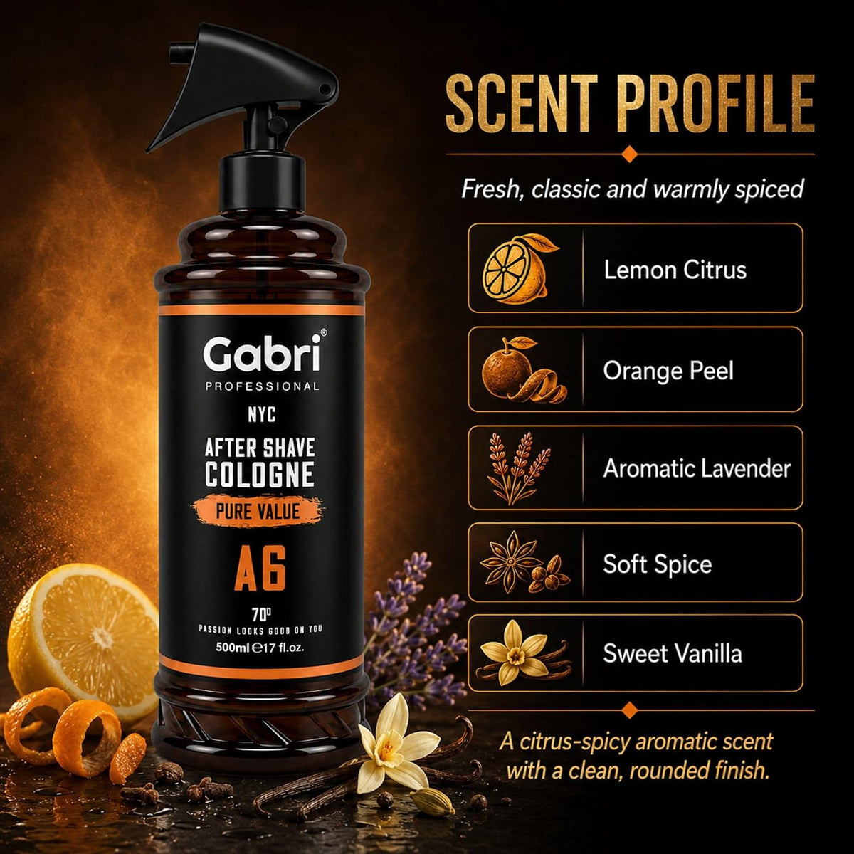 Gabri Professional A6 After Shave Cologne Pure Value 500ml