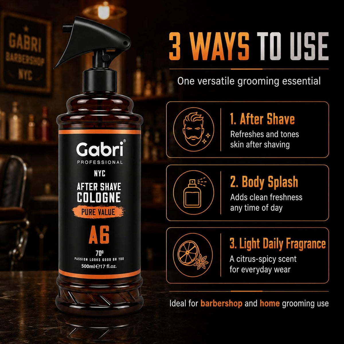 Gabri Professional A6 After Shave Cologne Pure Value 500ml