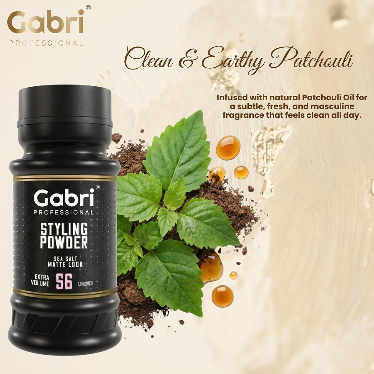 Gabri Professional Hair Styling Powder Sea Salt Matte Look S6 Extra Volume 21g