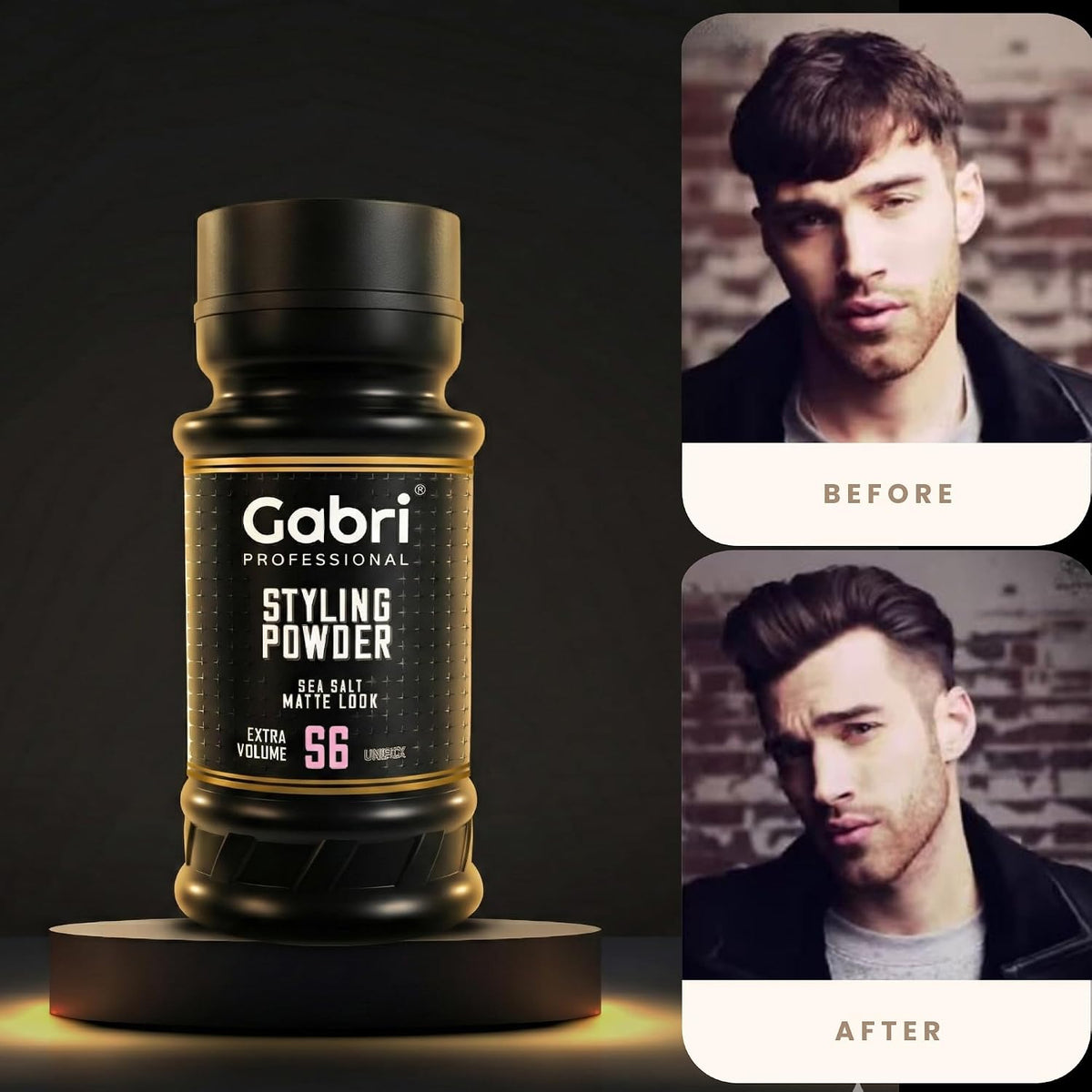 Gabri Professional Hair Styling Powder Sea Salt Matte Look S6 Extra Volume 21g