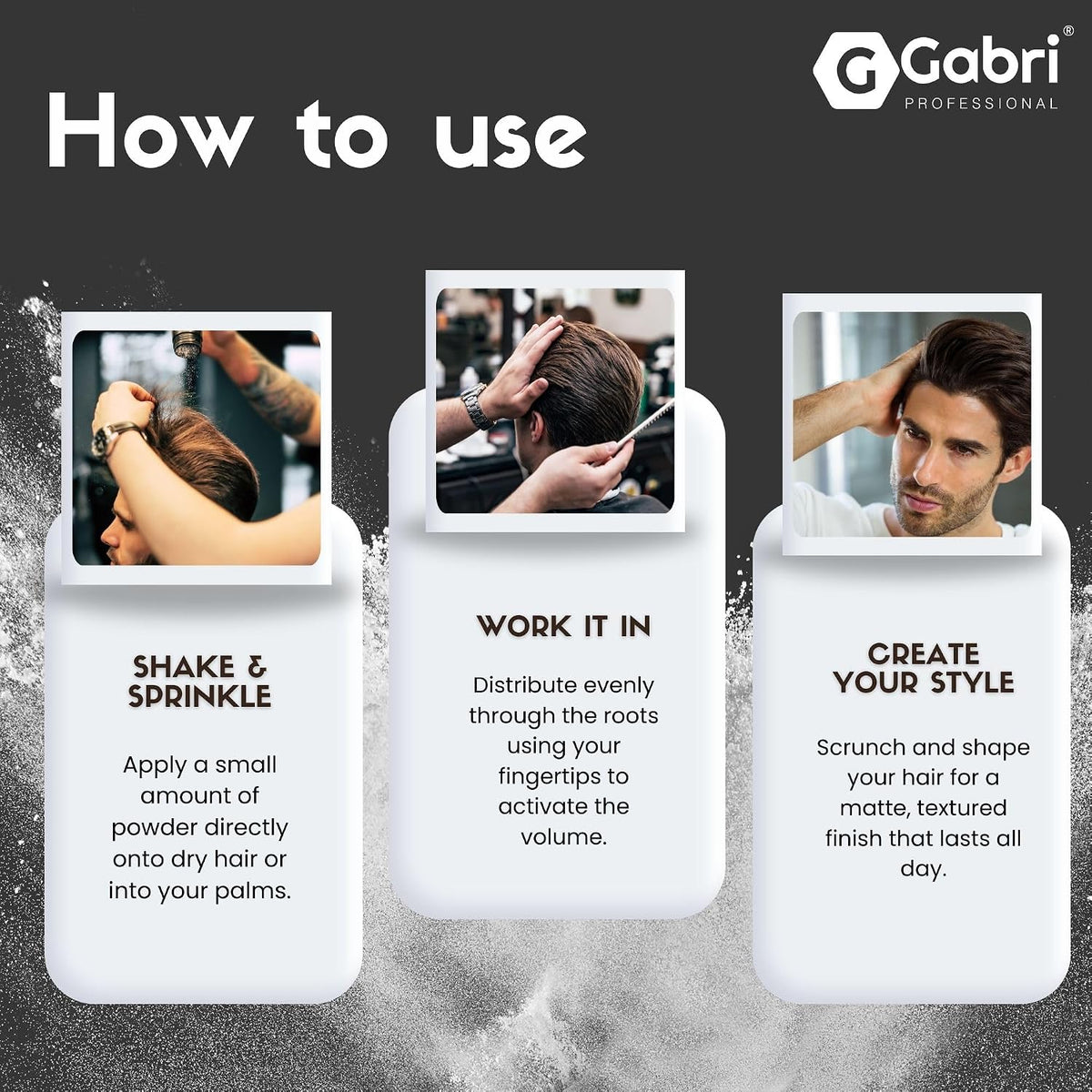Gabri Professional Hair Styling Powder Sea Salt Matte Look S7 Ultra Strong 32g