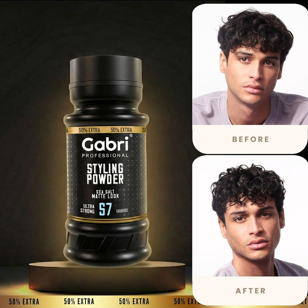 Gabri Professional Hair Styling Powder Sea Salt Matte Look S7 Ultra Strong 32g
