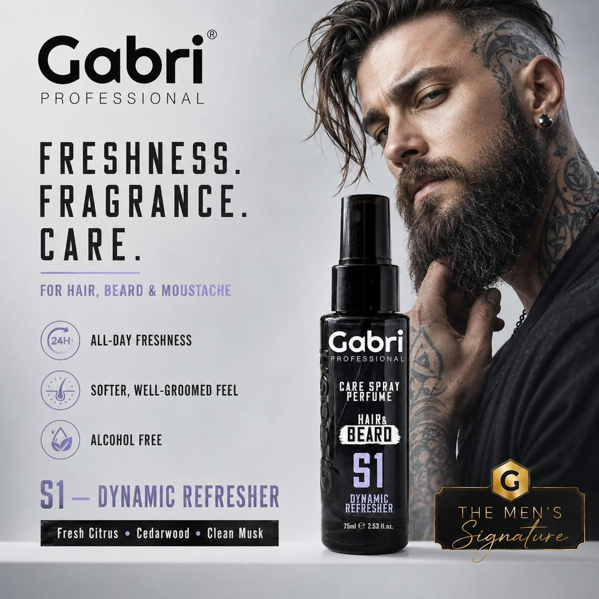Gabri Professional S1 Hair & Beard Care Spray Perfume Dynamic Refresher 75ml