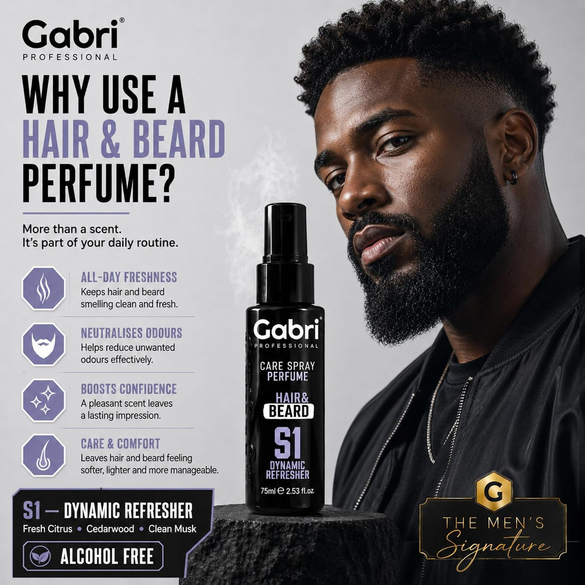 Gabri Professional S1 Hair & Beard Care Spray Perfume Dynamic Refresher 75ml