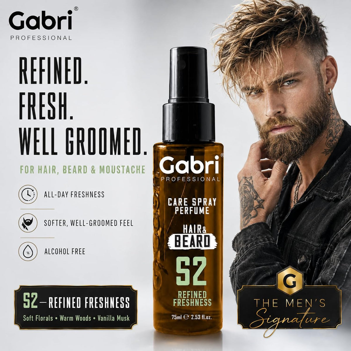 Gabri Professional S2 Hair & Beard Care Spray Perfume Refined Freshness 75ml