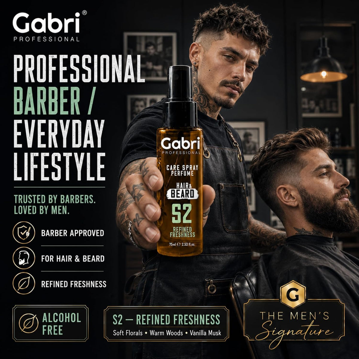 Gabri Professional S2 Hair & Beard Care Spray Perfume Refined Freshness 75ml