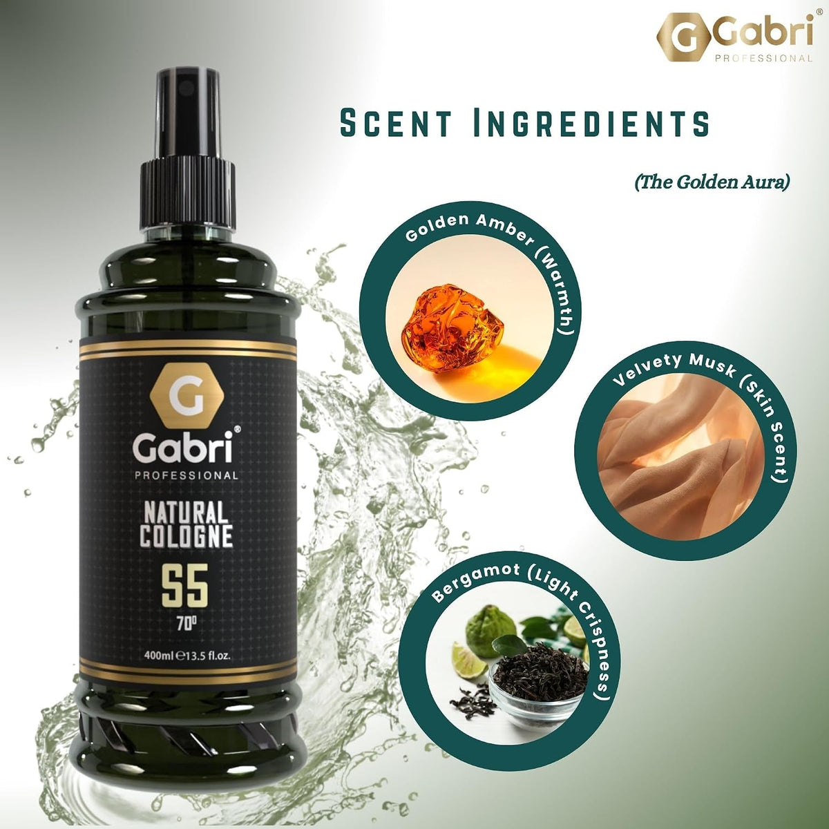 Gabri Professional S5 Golden Musk After Shave Cologne 400ml