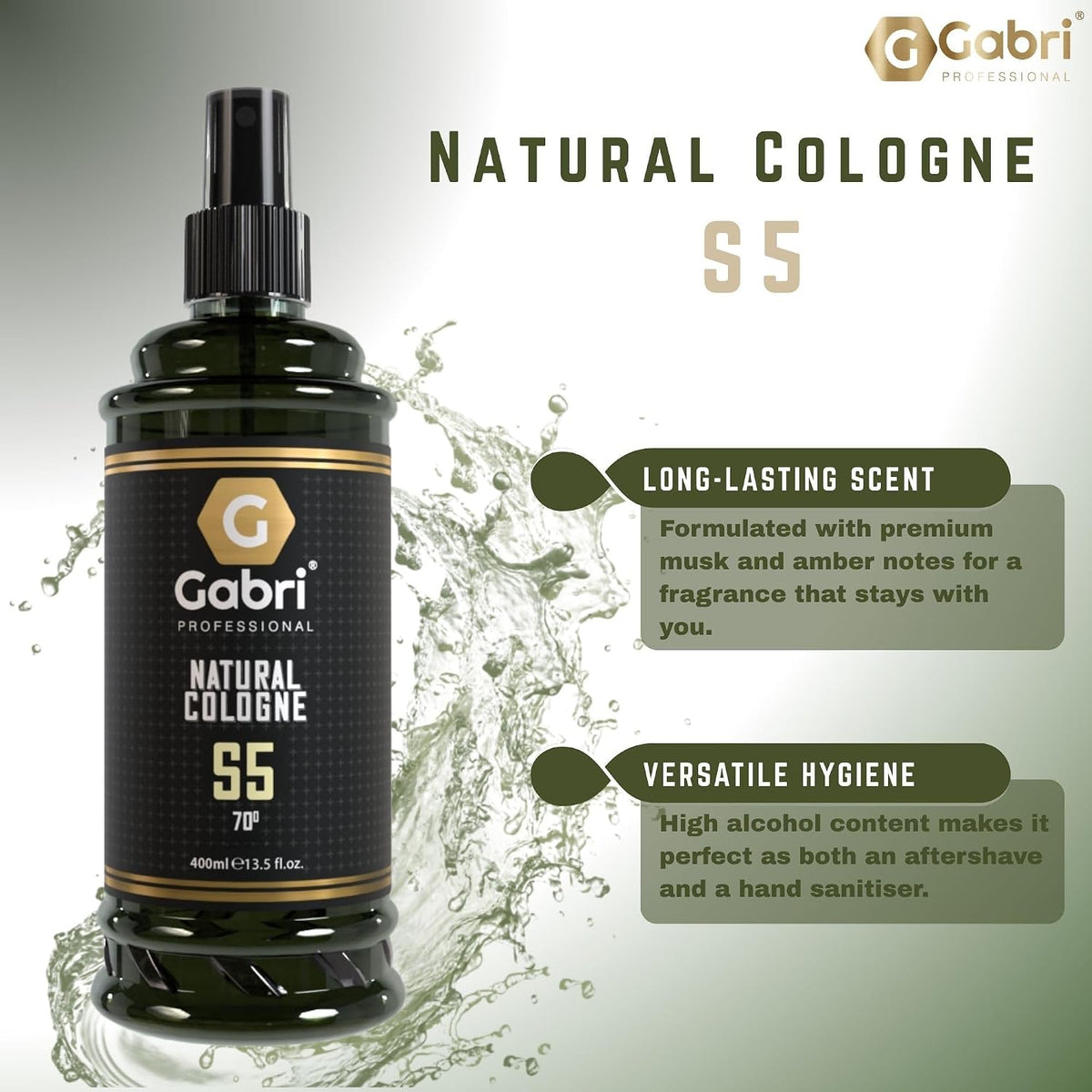 Gabri Professional S5 Golden Musk After Shave Cologne 400ml
