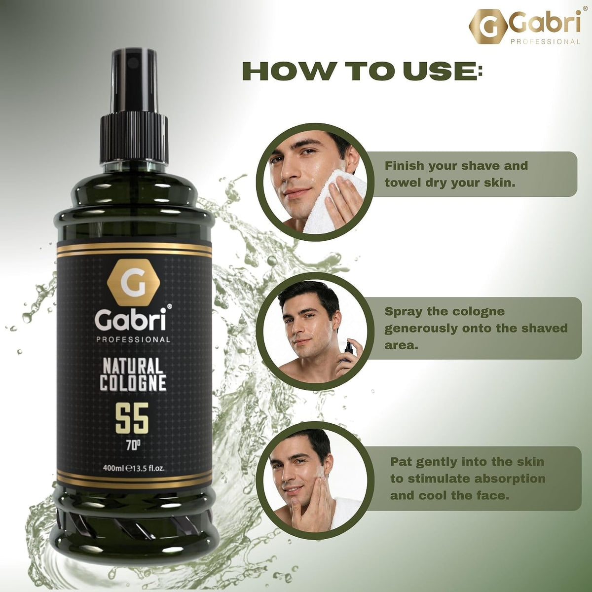 Gabri Professional S5 Golden Musk After Shave Cologne 400ml