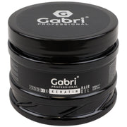Gabri Professional Keratin Hair Gel 500ml styling gel for strong, long-lasting hold large black jar on a white background