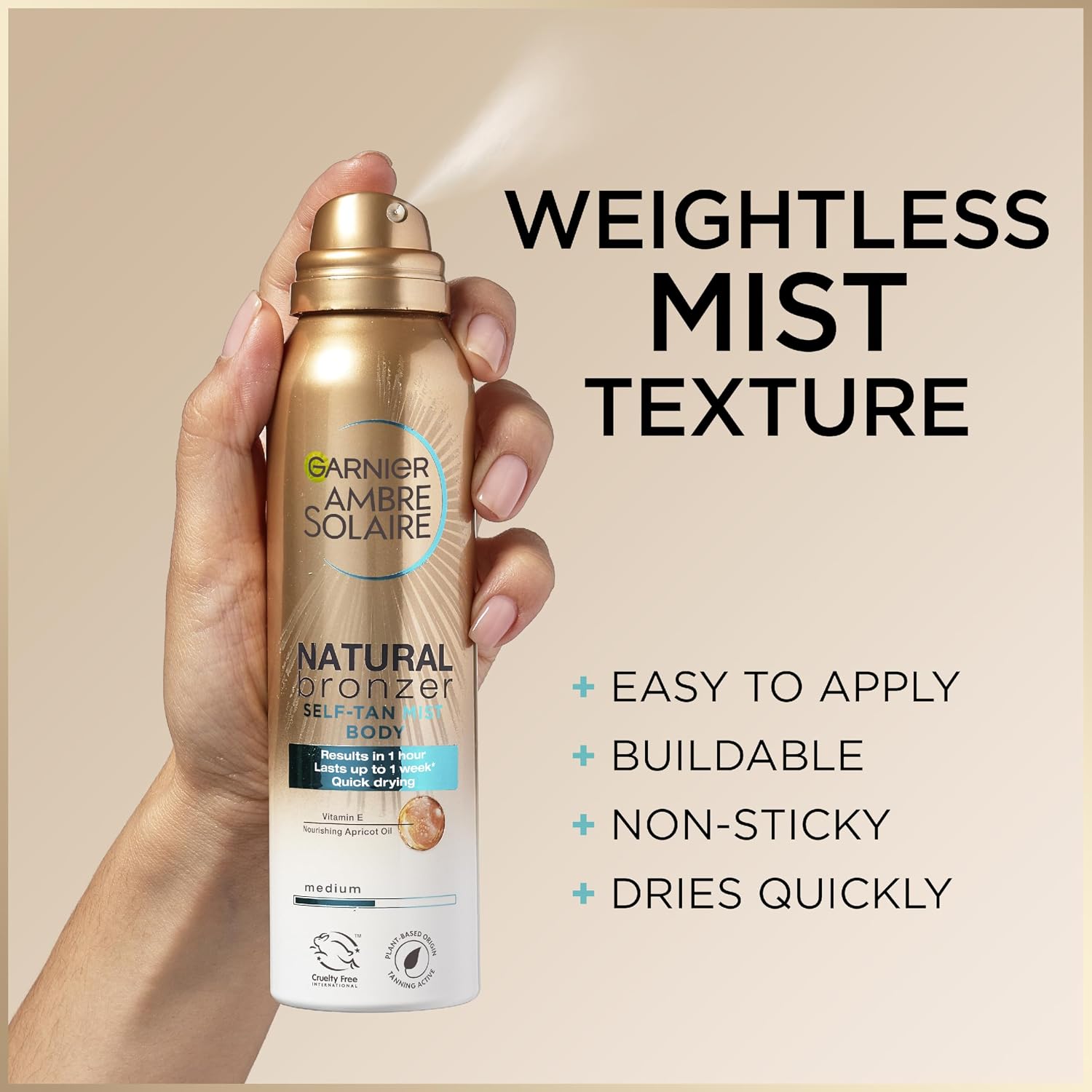 Garnier Ambre Solaire Natural Bronzer Medium Self-Tan Body Mist 150ml