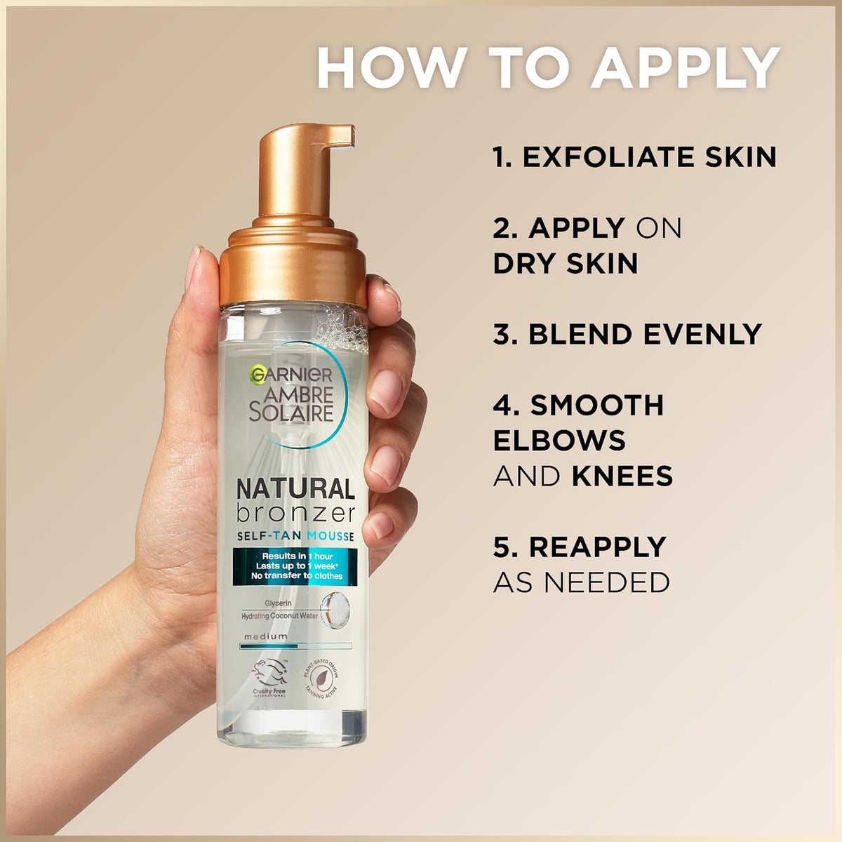 Garnier Ambre Solaire Natural Bronzer Medium Self-Tan Mousse 200ml