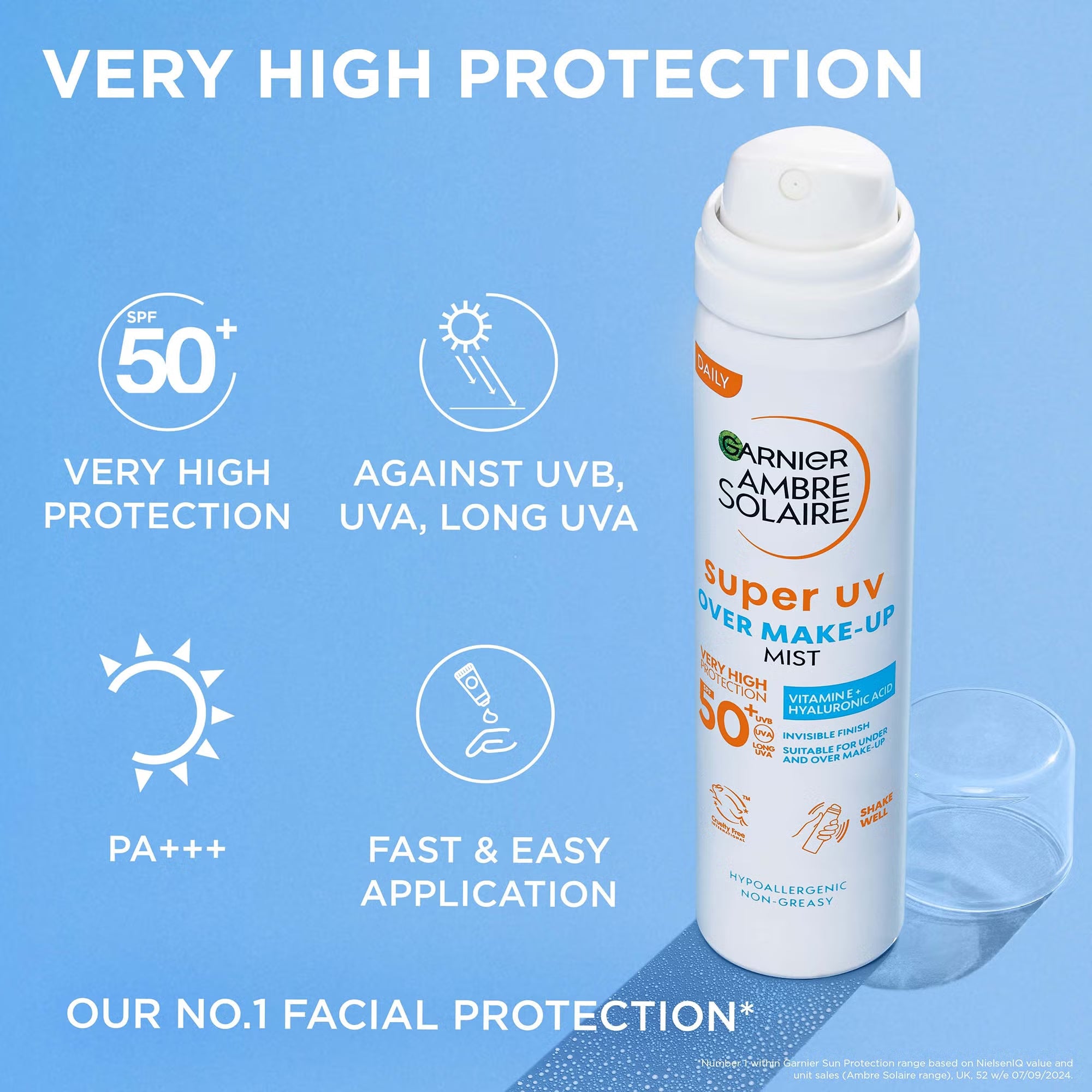 Garnier Ambre Solaire Super UV Over-Makeup Face Mist SPF50+ 75ml