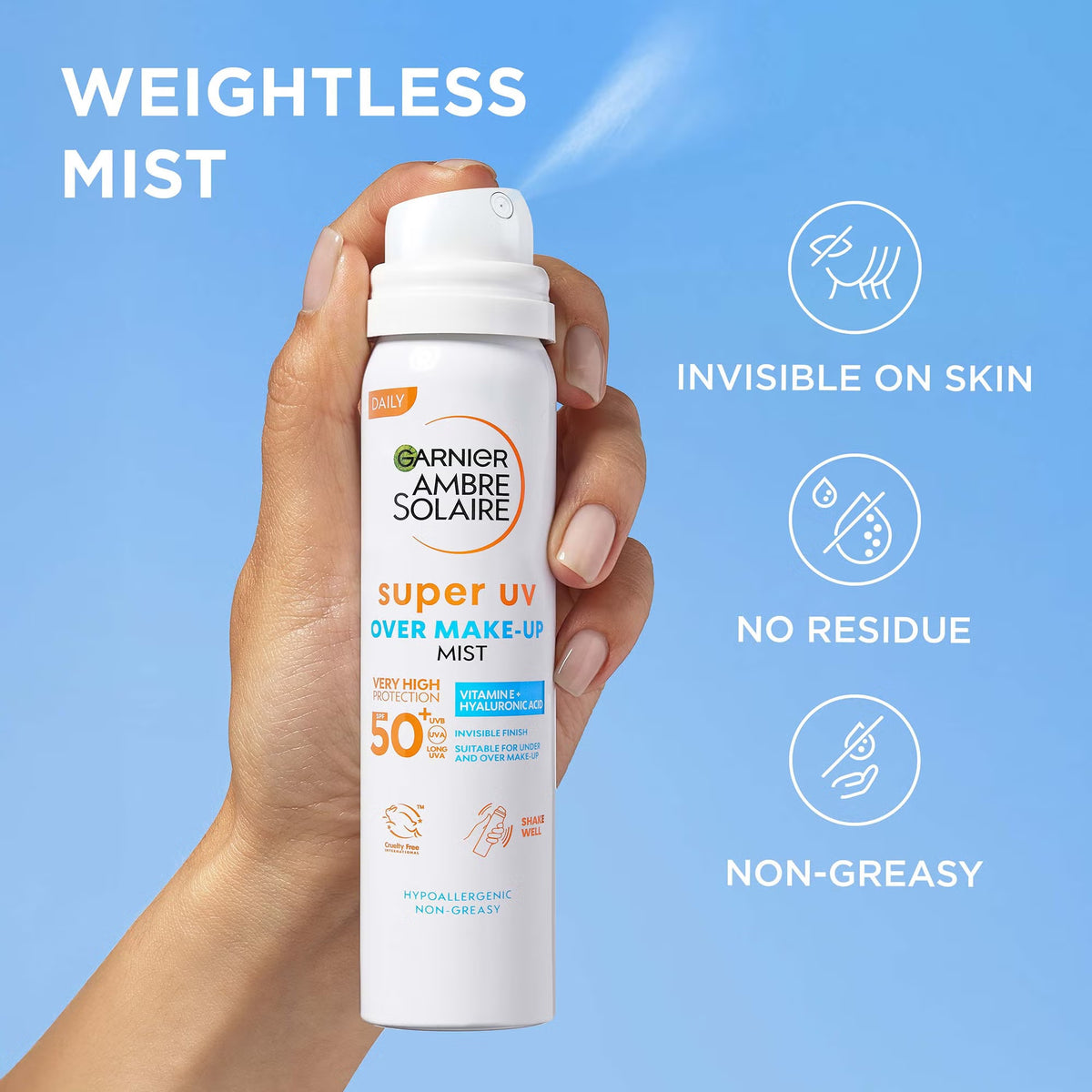Garnier Ambre Solaire Super UV Over-Makeup Face Mist SPF50+ 75ml