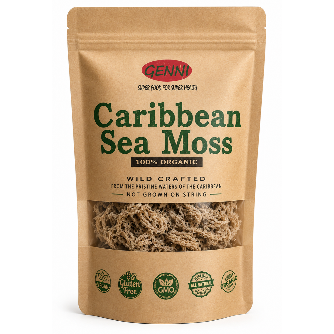 Genni 100% Organic Wild Crafted Caribbean Sea Moss 50g