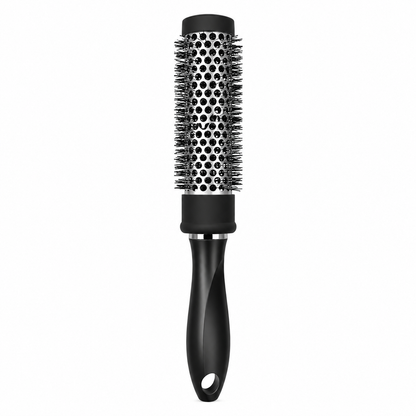 Glamour Studio 29mm Thermal Radial Brush in black with ceramic vented barrel for faster blow drying, adding volume, smoothing and creating curls.