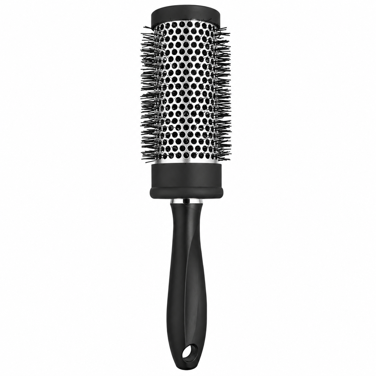 Glamour Studio 48mm Thermal Radial Brush Black – professional blow-dry styling brush for adding volume, curl and smoothness to all hair types.
