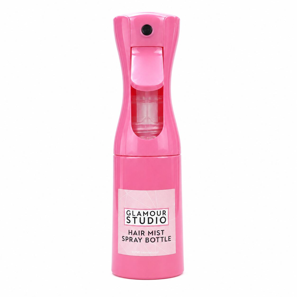 Glamour Studio Hair Mist Spray Bottle in pink with continuous ultra-fine mist spray for evenly dampening hair during cutting, styling and curling.
