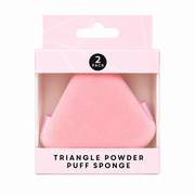 Glamour Studio Triangle Powder Puff Sponge 2 Pack in pink retail packaging for smooth, even powder makeup application