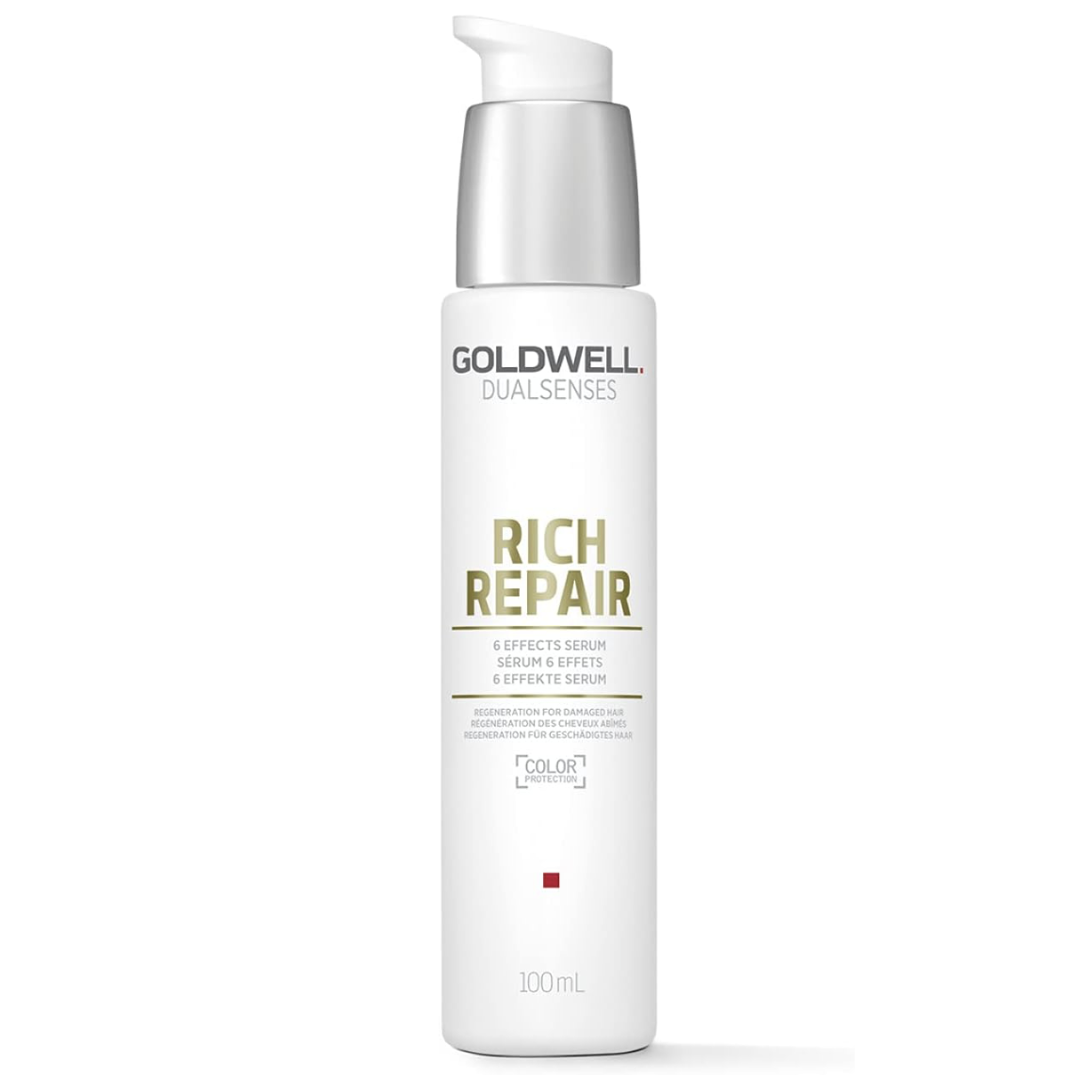 Goldwell Dualsenses Rich Repair 6 Effects Serum 100ml leave-in treatment for damaged hair to repair, strengthen, smooth and protect against breakage.