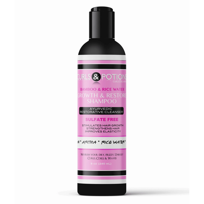 Curls & Potions Bamboo & Rice Water Growth & Restore Shampoo 8oz