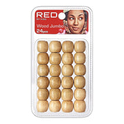 Red By Kiss Wood Jumbo Hair Beads